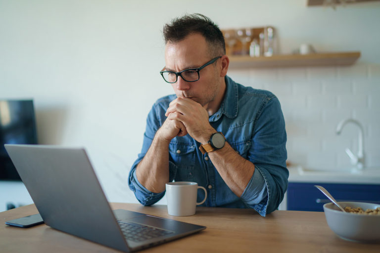 Impact of Online Learning on Parents in Recovery Father struggles with the impact of online learning for parents