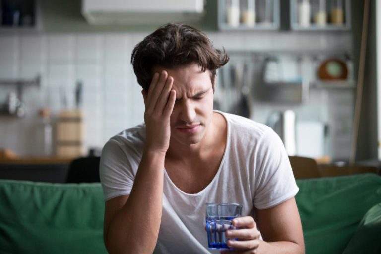 man with headache