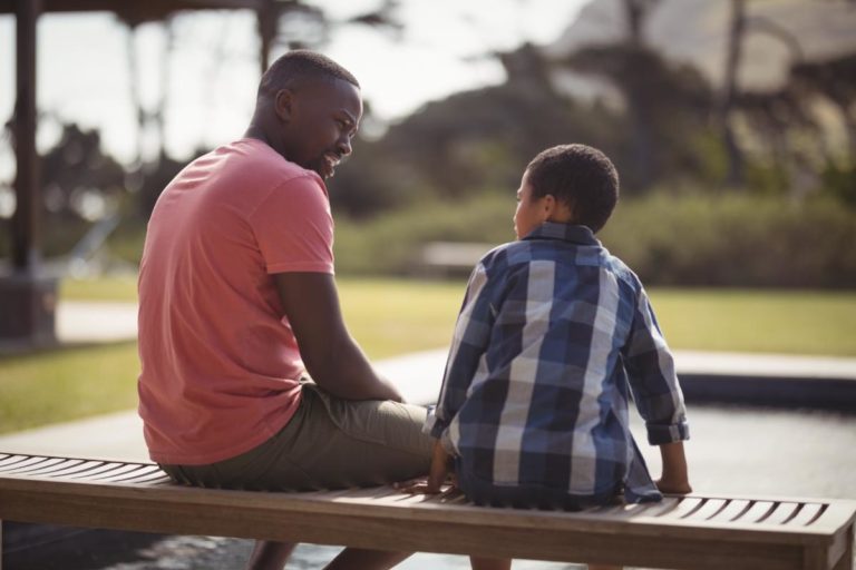 Family and Addiction a man and his son discuss family and addiction