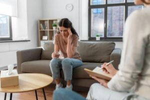 Young woman at an alcohol detox center