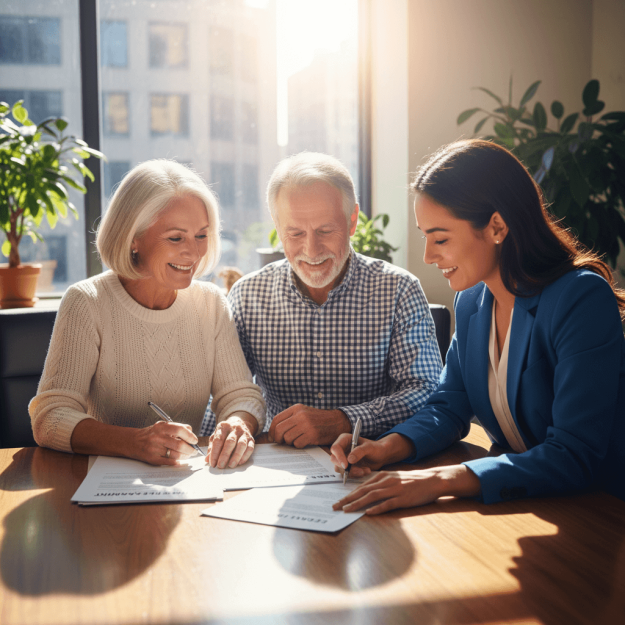Husband and Wife with financial planner